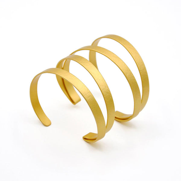 gold multi-band adjustable cuff bracelet