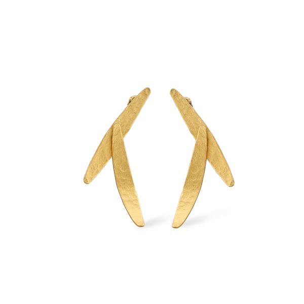 Gold leaf abstract earrings