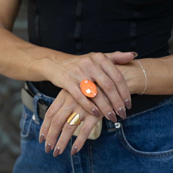 Big Oval Shape Diamond Ring