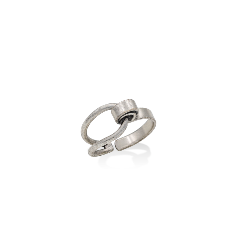 Antigone silver knot style stackable ring