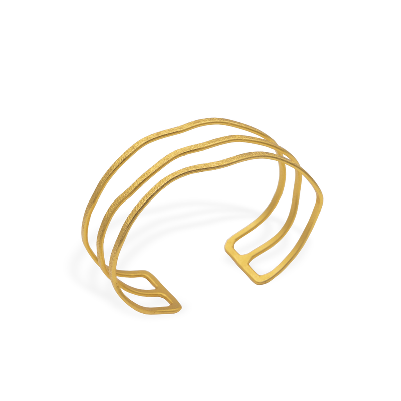 Gold layered band cuff bracelets