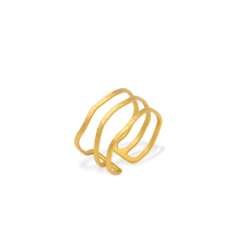 Gold plated multiple thin band ring