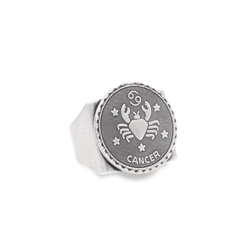 Cancer Silver Ring