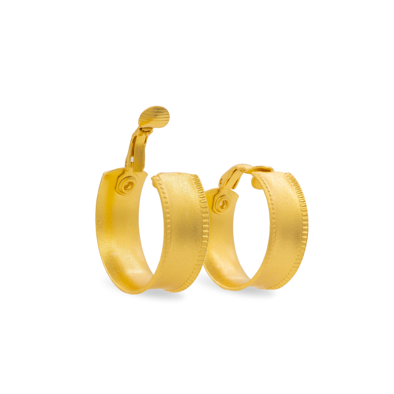 gold clip on hoop earrings