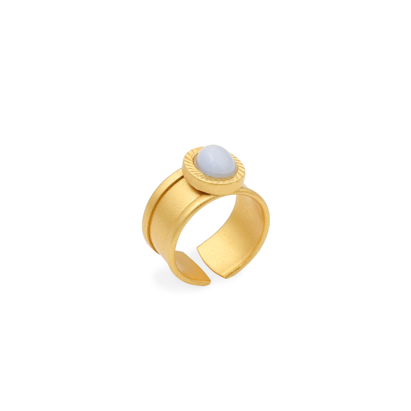 Dido gold band ring blue stone