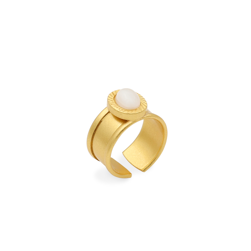 Dido gold band ring white stone