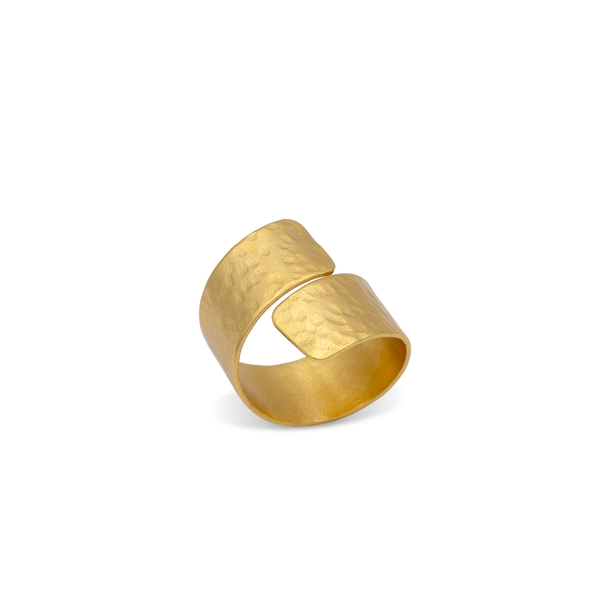 Gold band statement ring