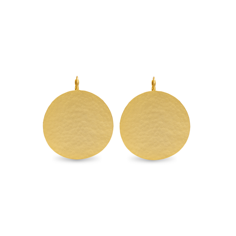 Gold disc earrings medium