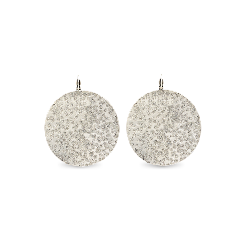 Silver disc earrings Medium