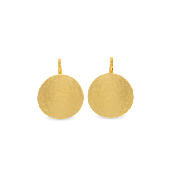 Gold disc earrings small