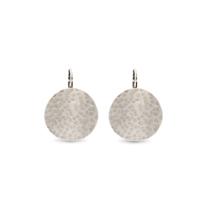 Silver disc earring small