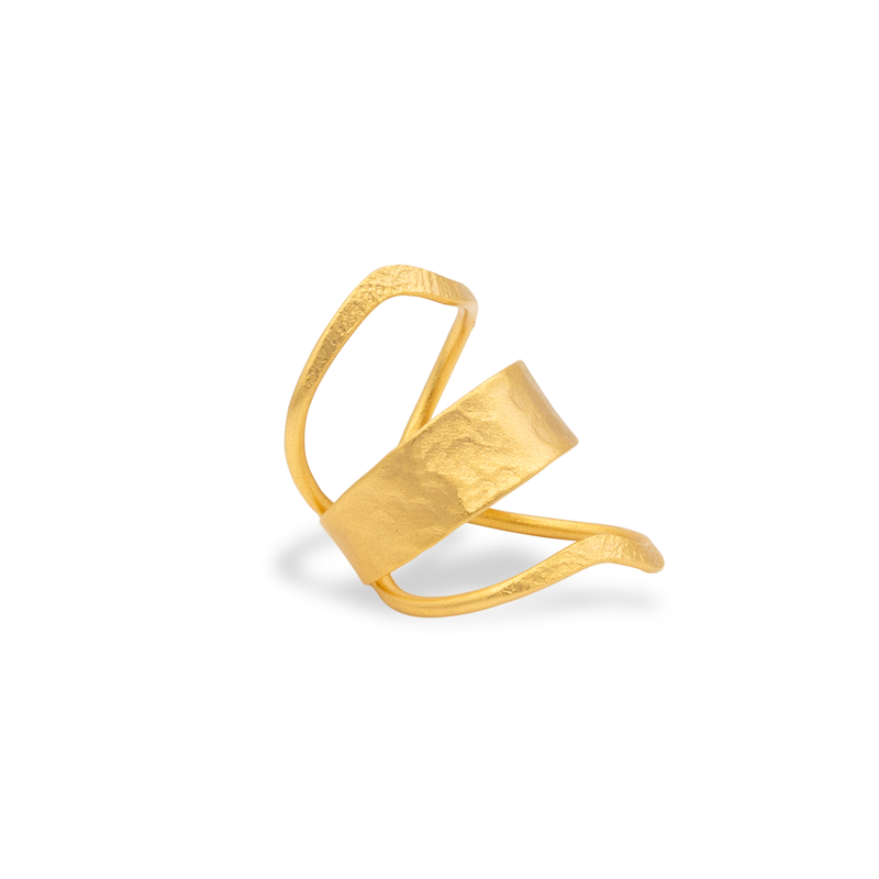 gold sculptural statement ring