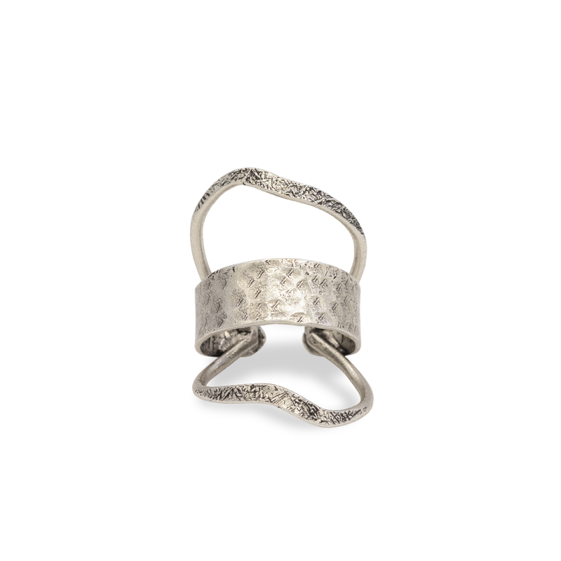 Silver sculptural ring