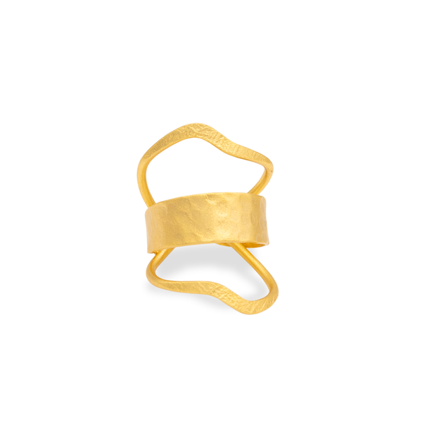 gold sculptural statement ring