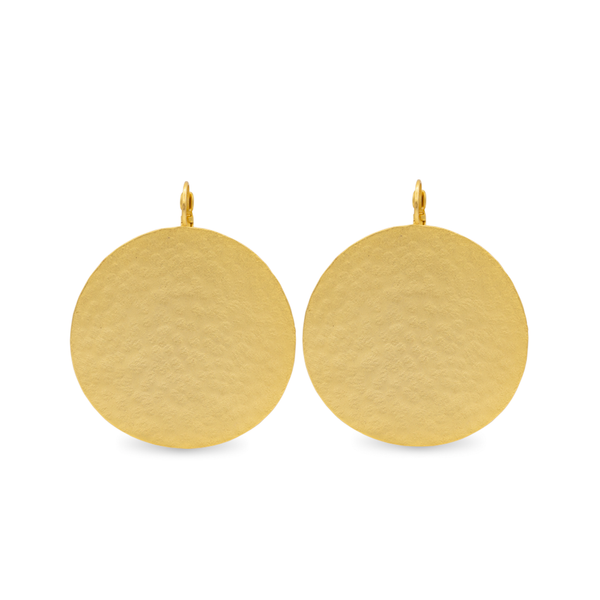 Gold disc earrings large