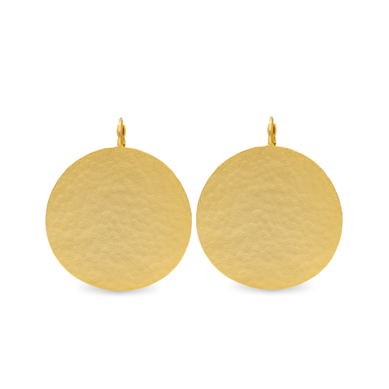 Gold disc earrings large