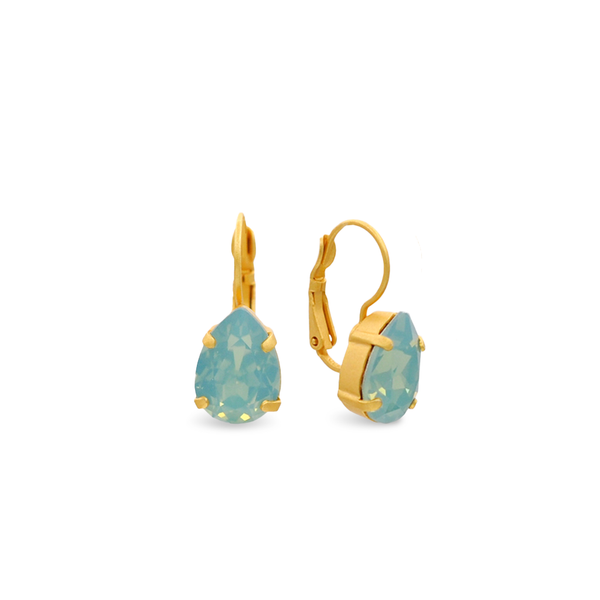 Teardrop gold crystal earrings