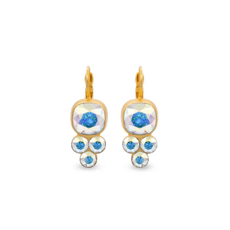 Gold Crystal earrings with Aurora