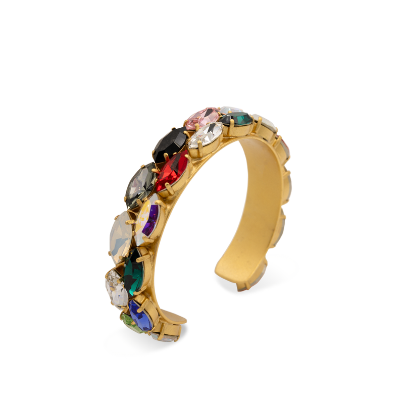 gold diamond cuff bracelet multicolor