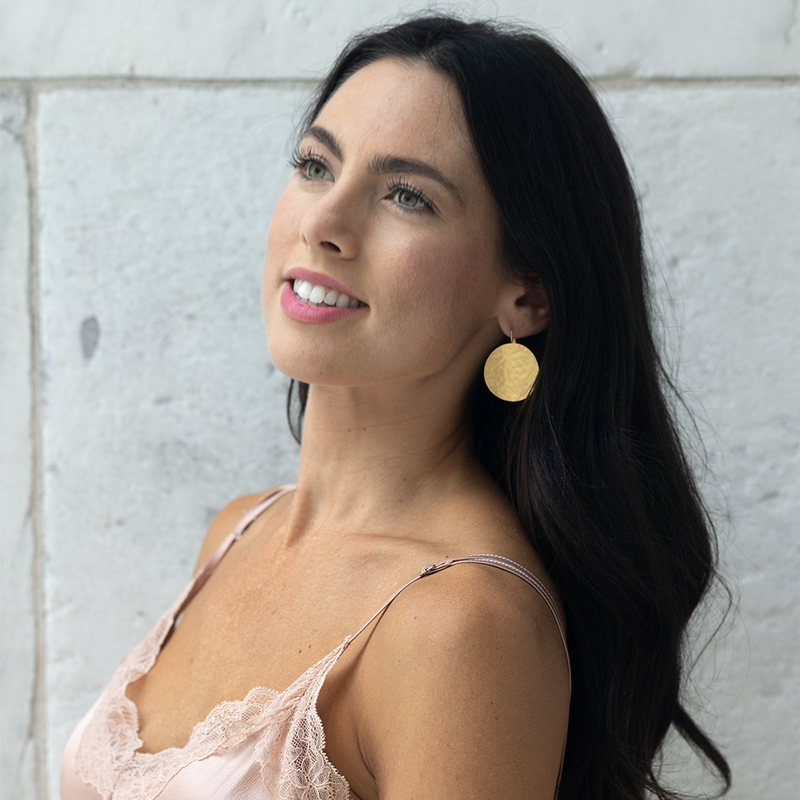 Egypto gold circle earrings