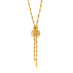 Gold sun lariat necklace