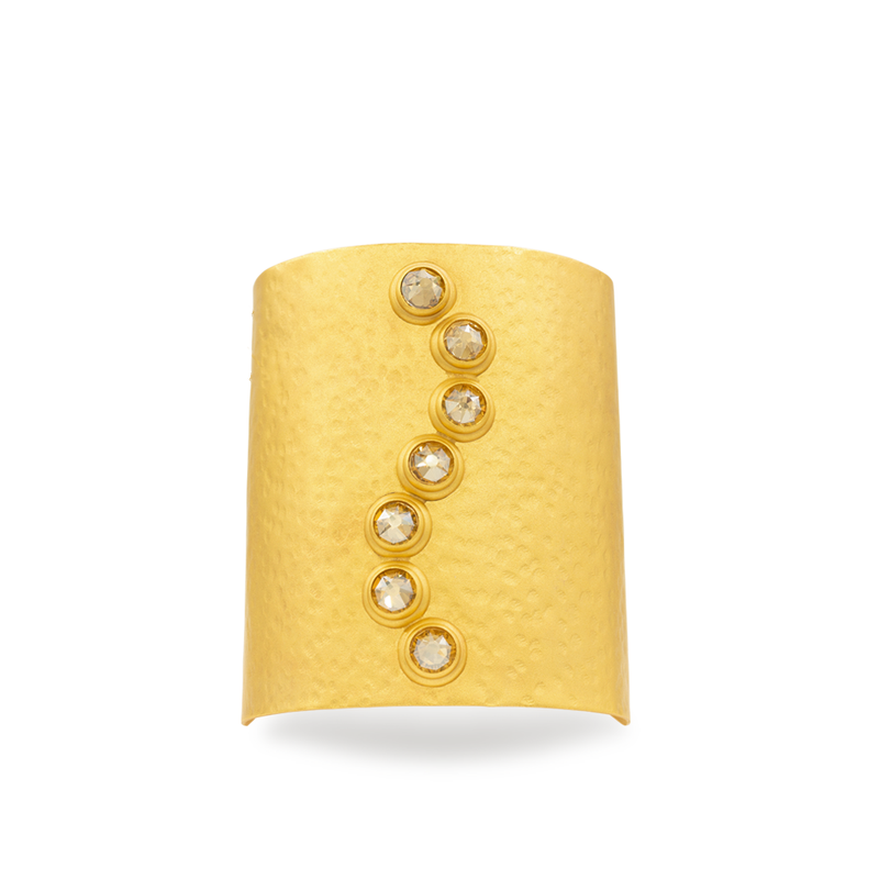 Gold wide cuff with golden crystals