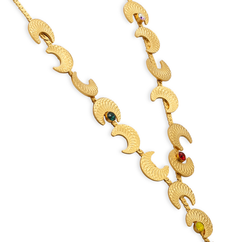 gold moon necklace