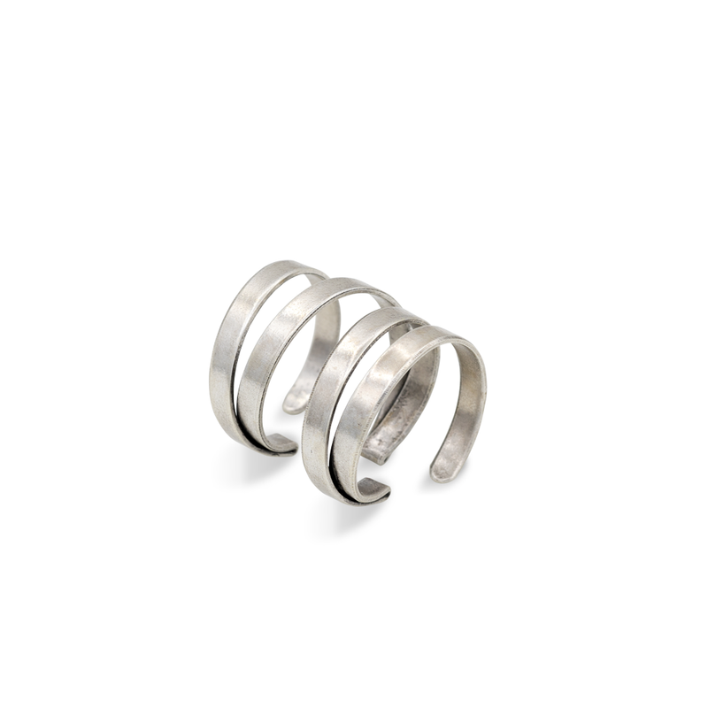 Multi band silver ring