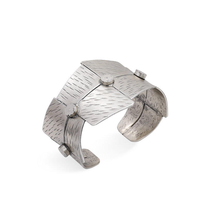 silver statement bold cuff bracelet