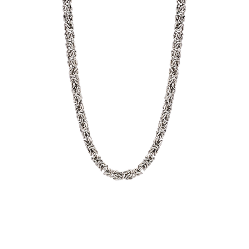 Mix braided silver chain necklace