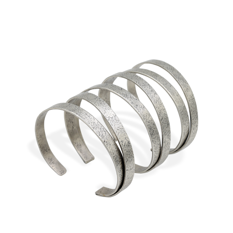 Elyse Multi band silver cuff bracelet
