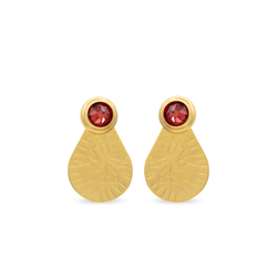 Sparkling crystal gold teardrop stud earrings