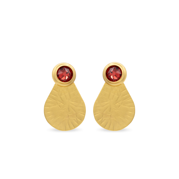 Sparkling crystal gold teardrop stud earrings