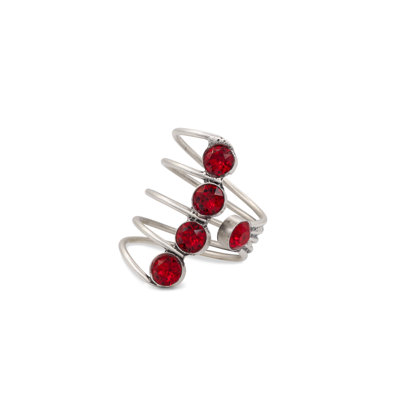 Silver spiral ring with gold