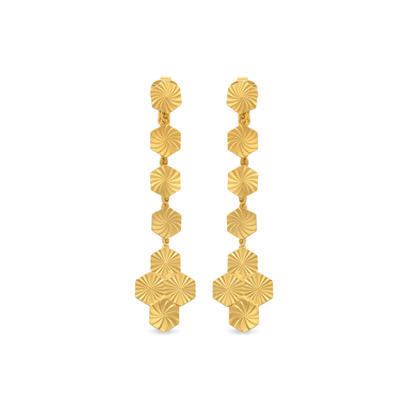Star dangle gold earrings