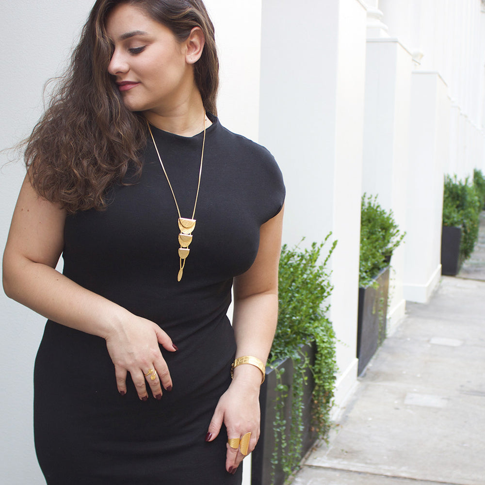 slim fit dress slacks Theia Necklace with 18K Gold