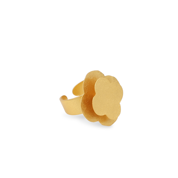 flower gold ring