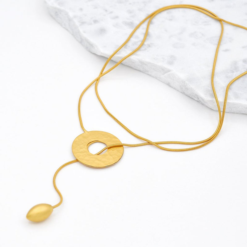 Gold adjustable lariat necklace