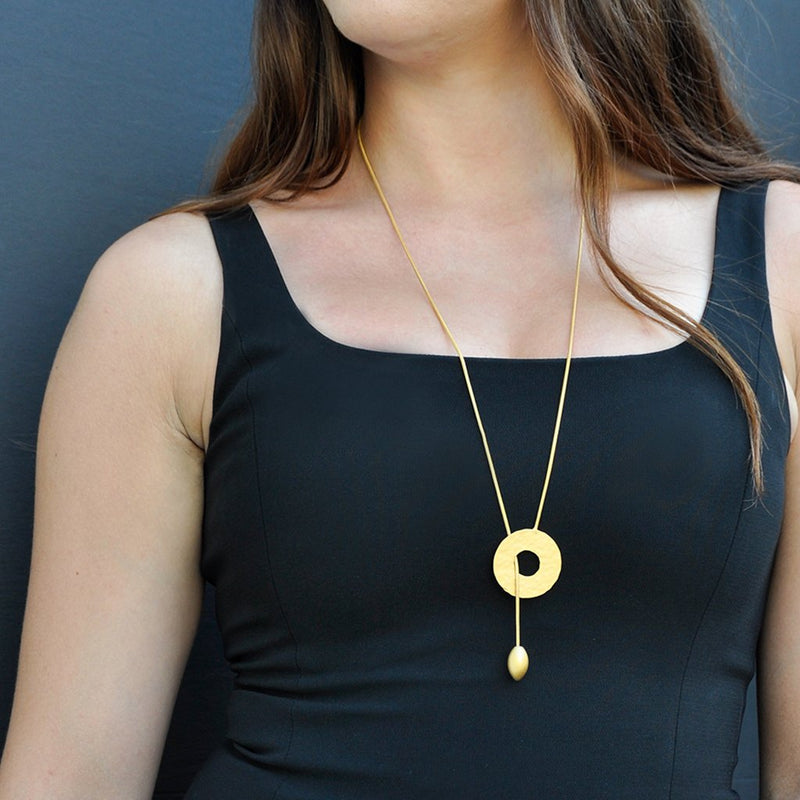 Gold adjustable lariat necklace