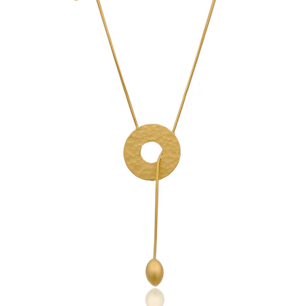 gold long adjustable lariat necklace 