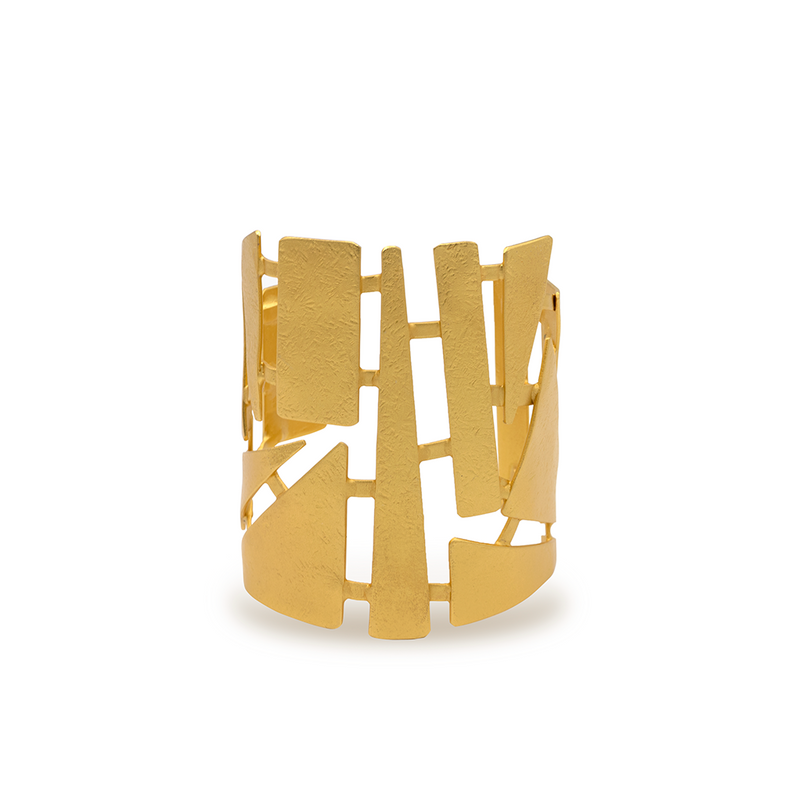 Gold geometric cuff bracelet