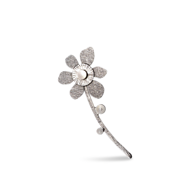 silver flower brooch