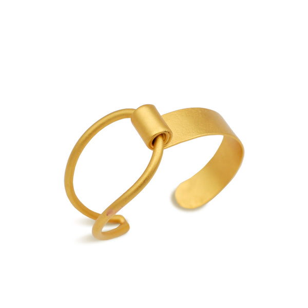 hammered gold knot band cuff bracelet