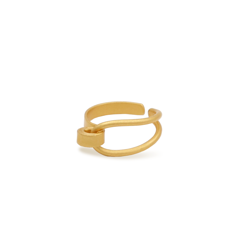 Antigone gold knot stackable ring