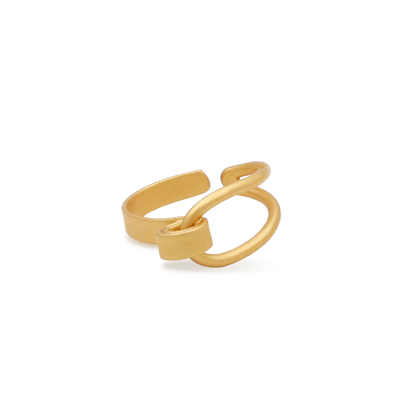 Antigone gold knot style stackable ring