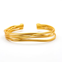 Gold wire cuff bracelet