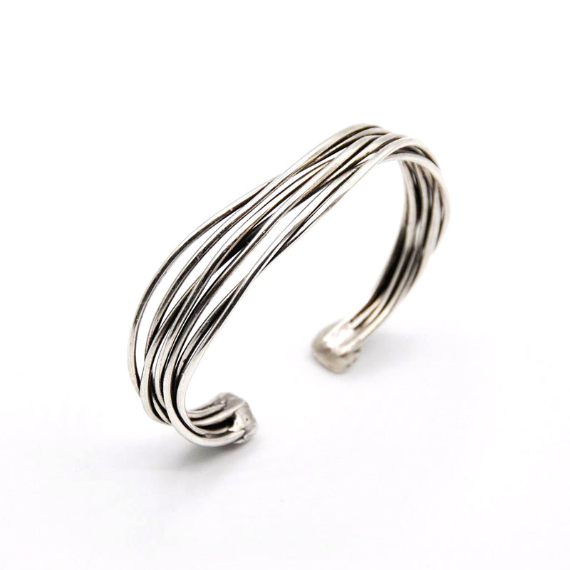 silver wire cuff bracelet