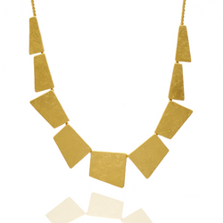 Geometrical cut gold statement necklace