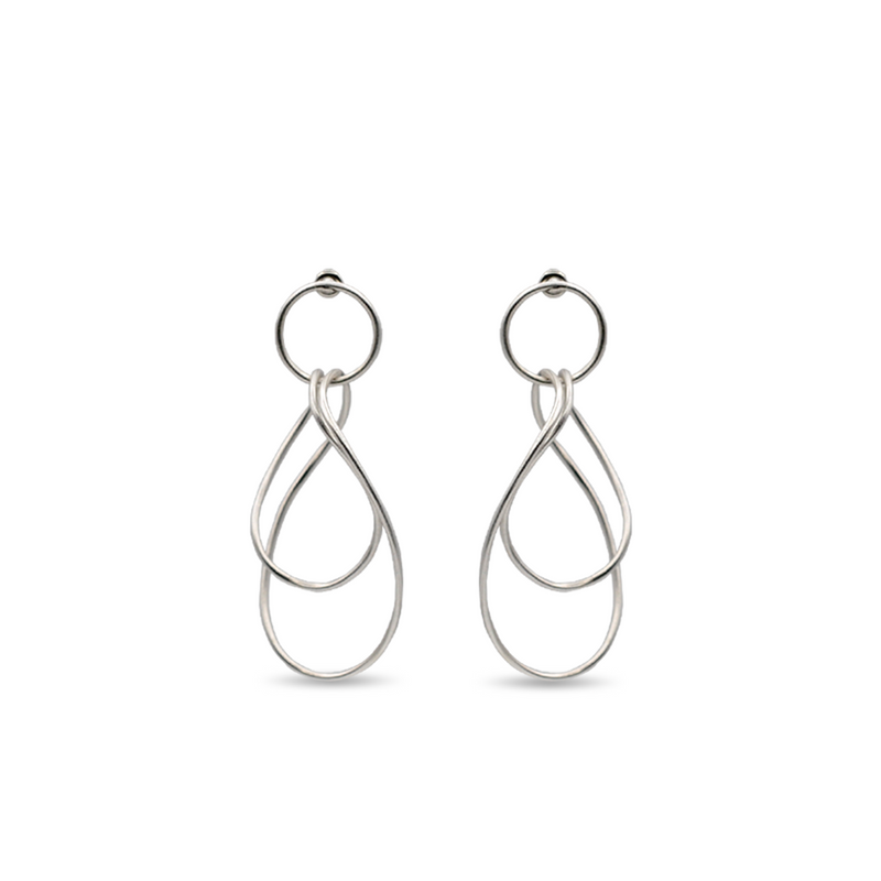 Silver dangle chain earrings