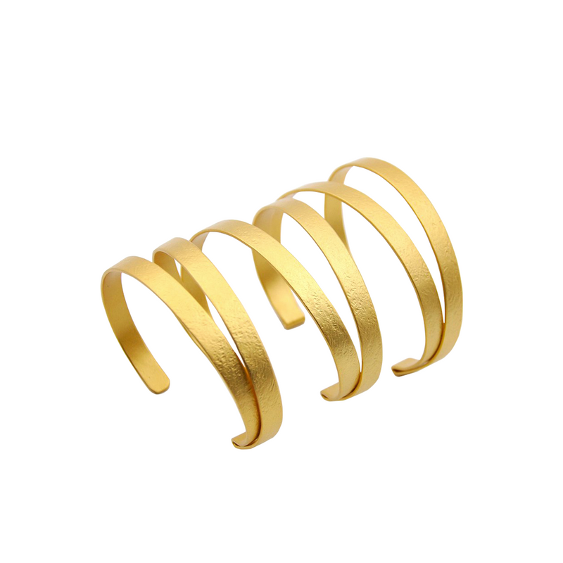 gold multiband cuff bracelet